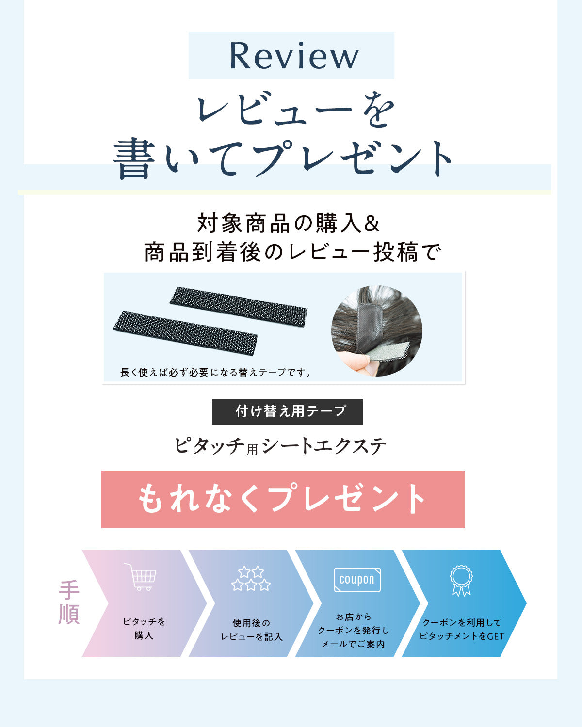 ピタッチ シートエクステ【分け目専用部分ウィッグ】